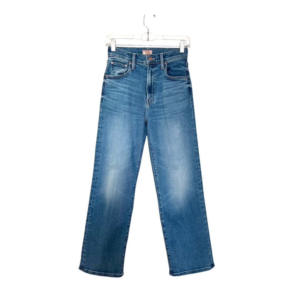 Mother Lil' Zip Rambler Flood Jeans in Out of the Blue Size 25